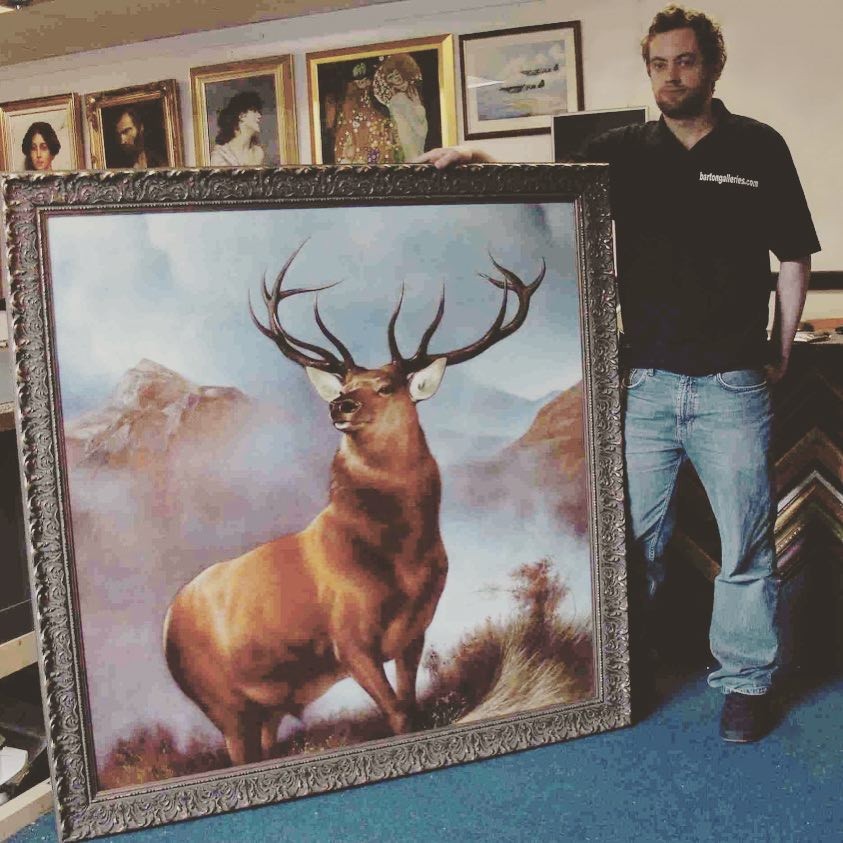 Framed Monarch of the Glen painting