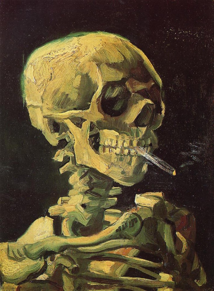 Skull with Burning Cigarette by Vincent van Gogh