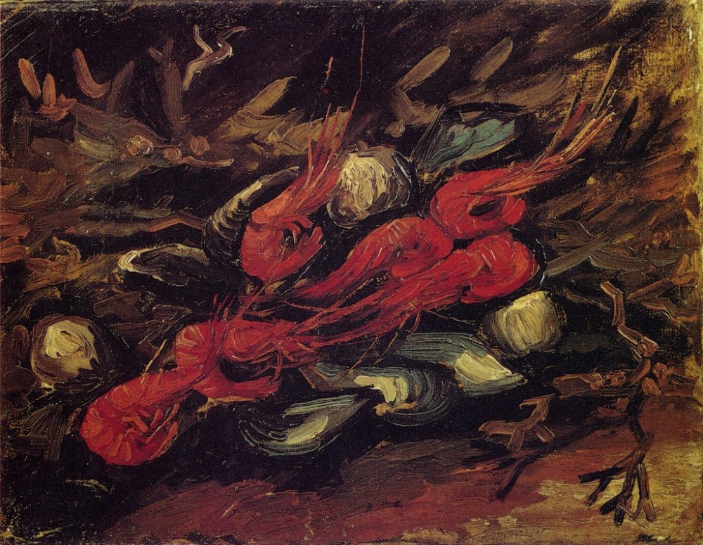 Still Life with Mussels and Shrimps by Vincent van Gogh