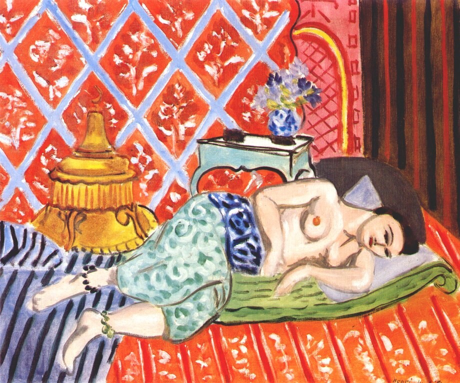 Reclining Odalisque Green Culotte, Blue Belt by Henri-Émile-Benoît Matisse