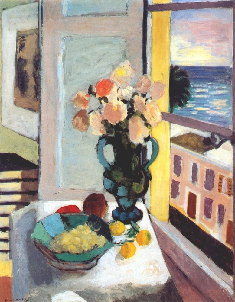 Saffron Roses in Front of the Window by Henri-Émile-Benoît Matisse