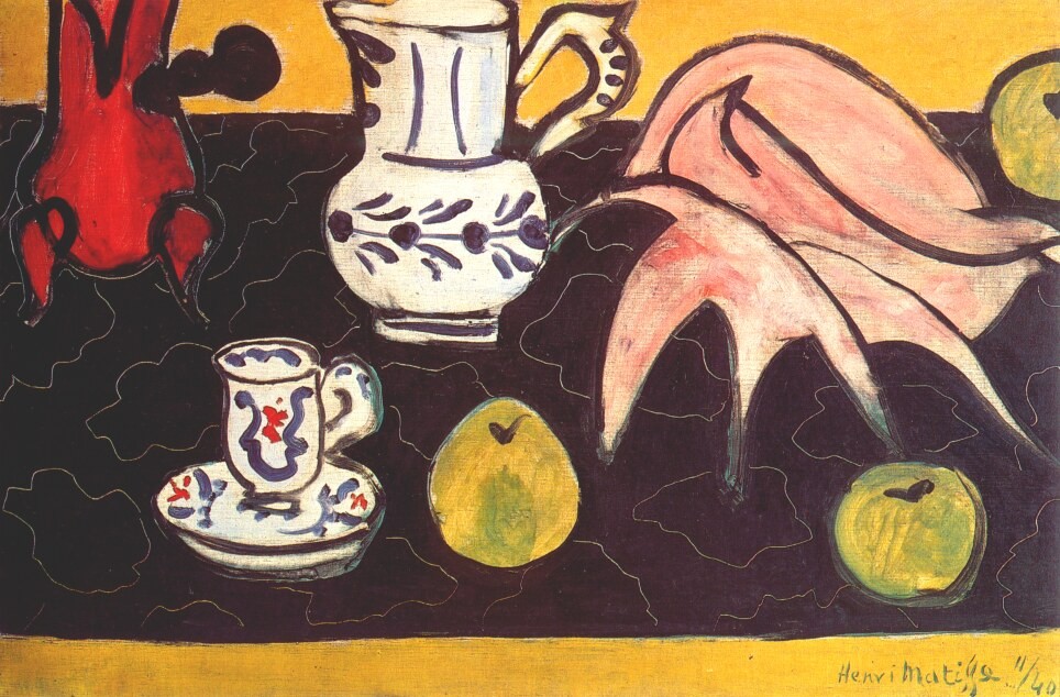 Still Life with Seashell on Black Marble by Henri-Émile-Benoît Matisse