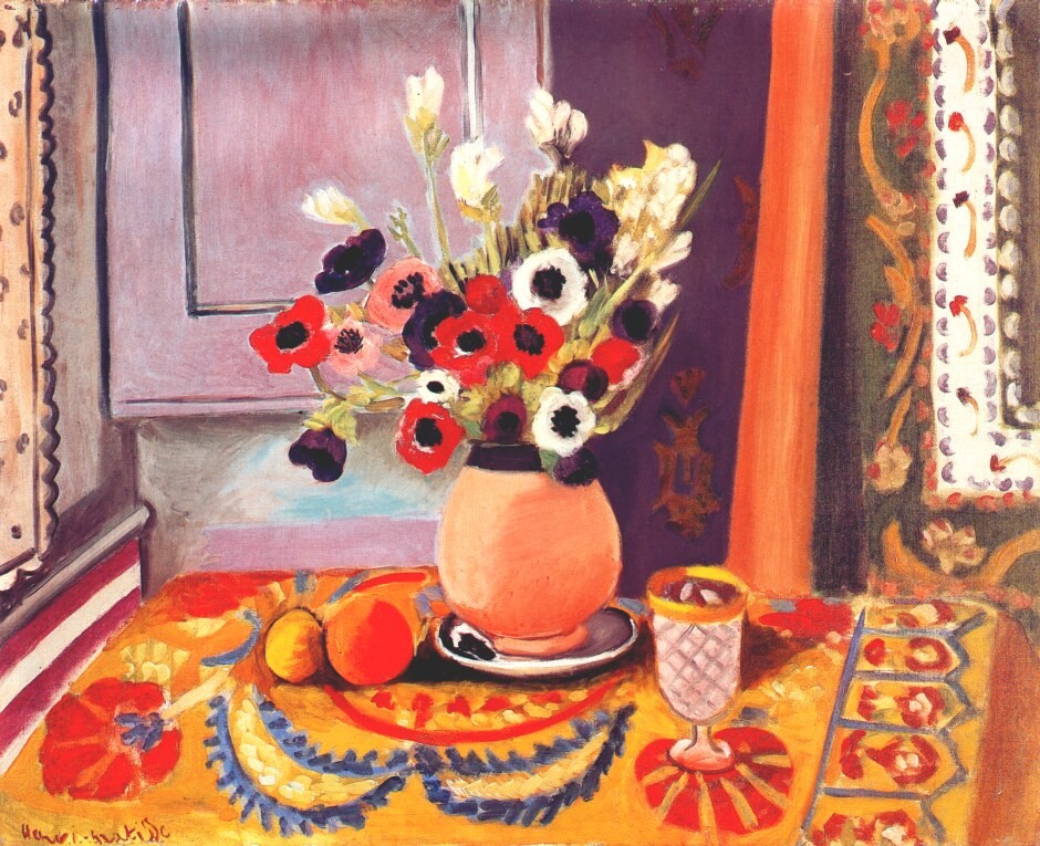 Anemones in Earthenware Vase by Henri-Émile-Benoît Matisse