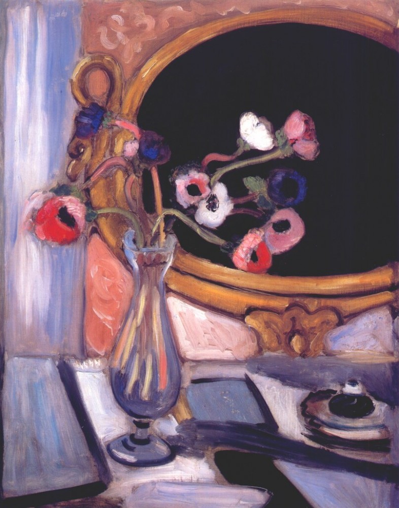 Anemones with Black Mirror by Henri-Émile-Benoît Matisse
