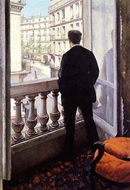Young man at his window by Gustave Caillebotte