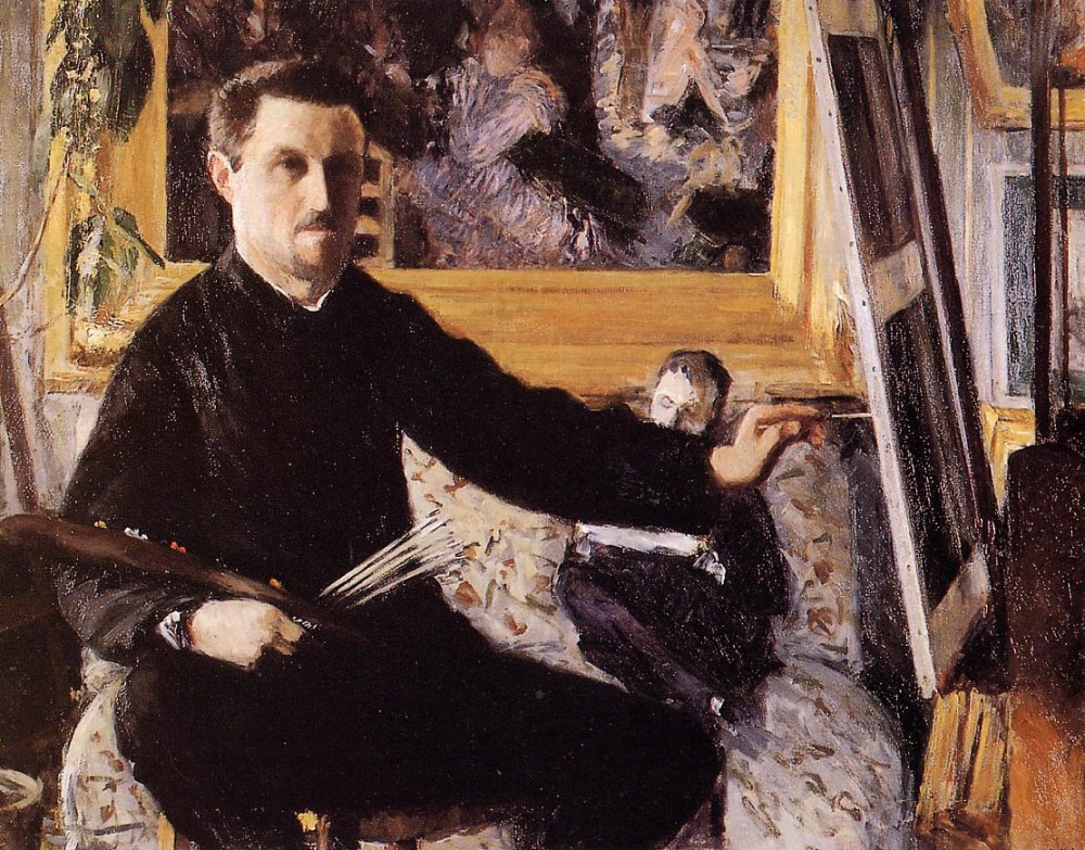 Self Portrait With Easel by Gustave Caillebotte