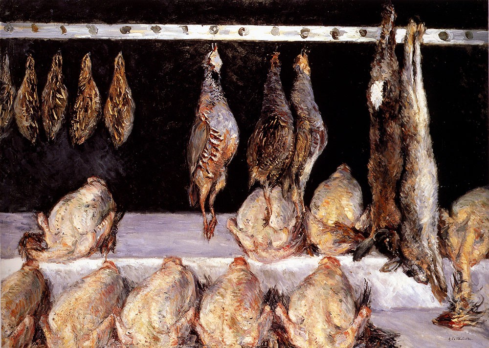 Display Of Chickens And Game Birds by Gustave Caillebotte
