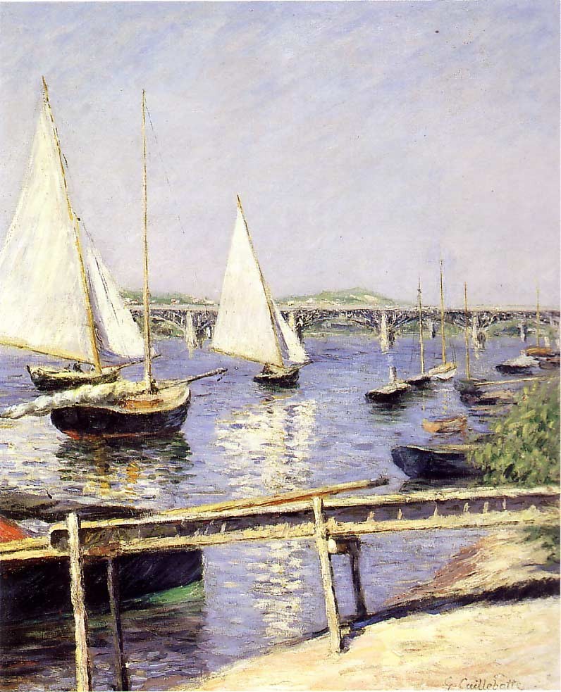 Sailboats in Argenteuil by Gustave Caillebotte