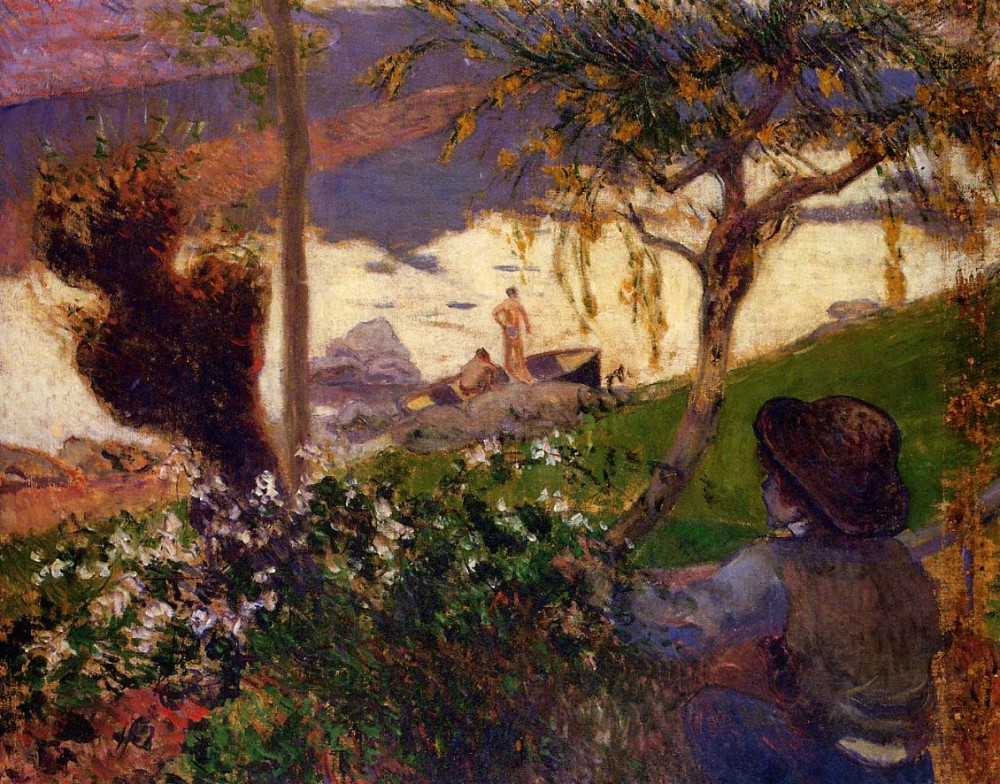 Breton Boy By The Aven River by Eugène Henri Paul Gauguin