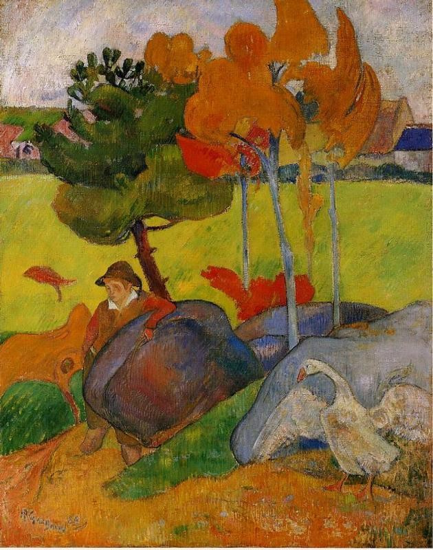 Breton Boy In A Landscape by Eugène Henri Paul Gauguin