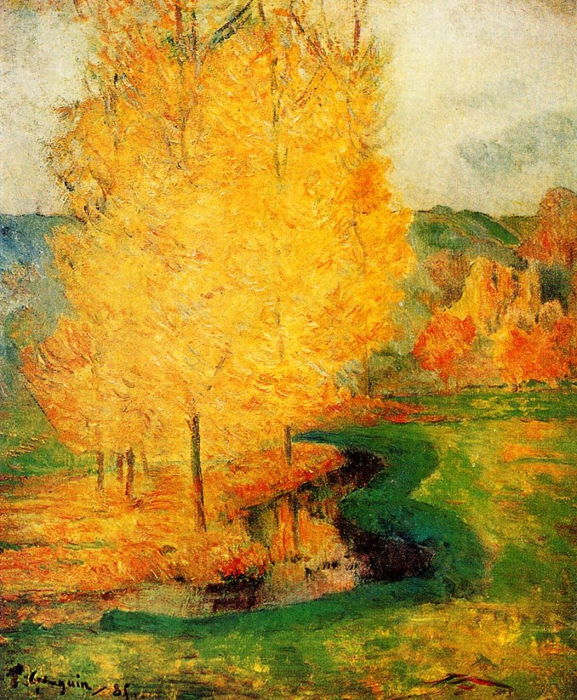 By The Stream, Autumn by Eugène Henri Paul Gauguin