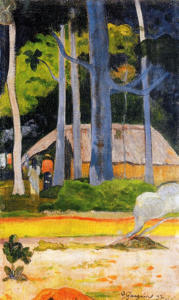 Cabin Under The Trees by Eugène Henri Paul Gauguin