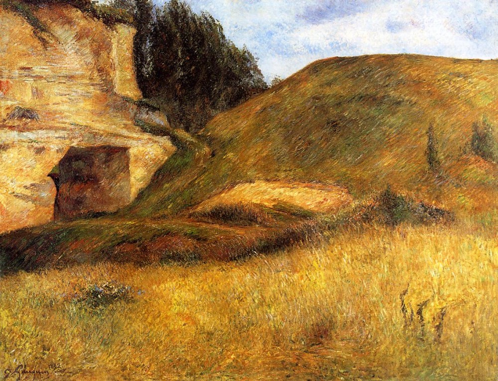 Chou Quarry, Hole In The Cliff by Eugène Henri Paul Gauguin
