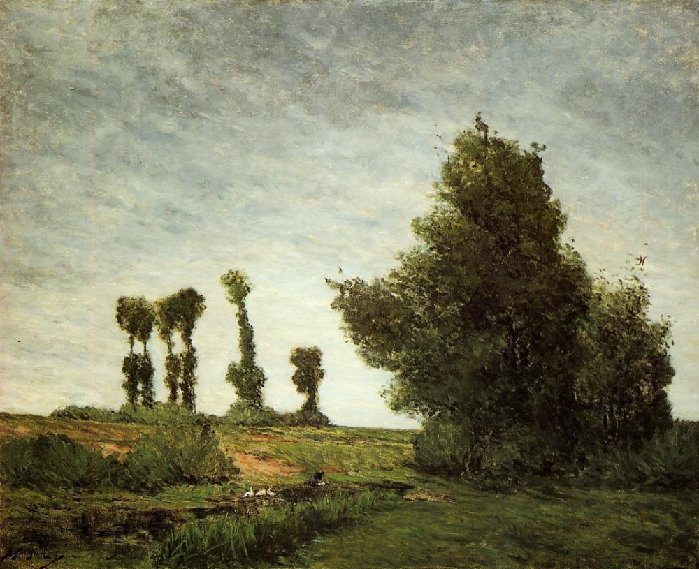 Landscape With Poplars by Eugène Henri Paul Gauguin