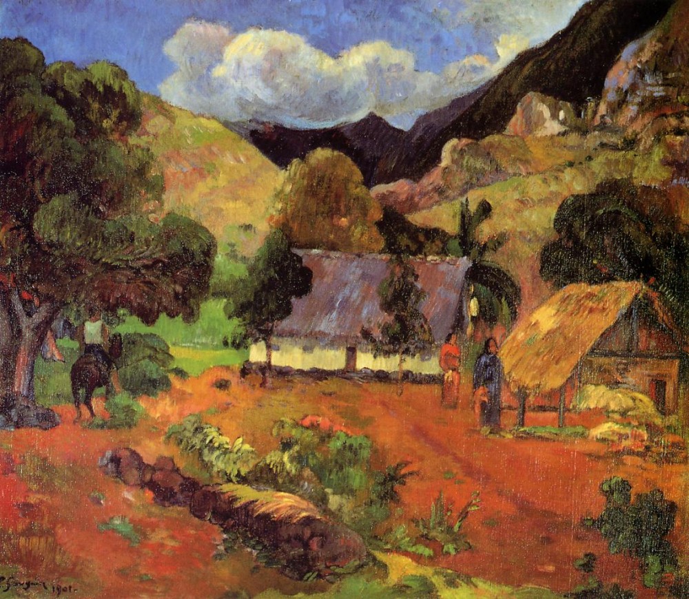 Landscape With Three Figures by Eugène Henri Paul Gauguin