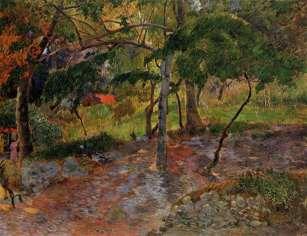 River Under The Trees, Martinique by Eugène Henri Paul Gauguin