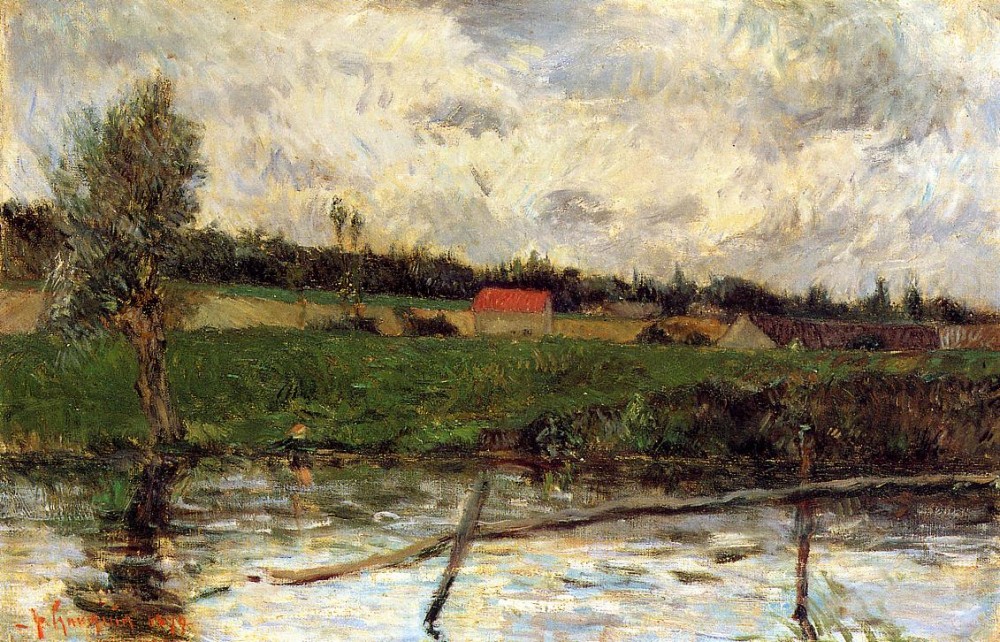 Riverside by Eugène Henri Paul Gauguin