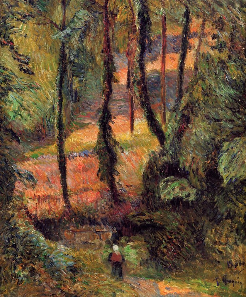 Sunken Path, Wooded Rose by Eugène Henri Paul Gauguin