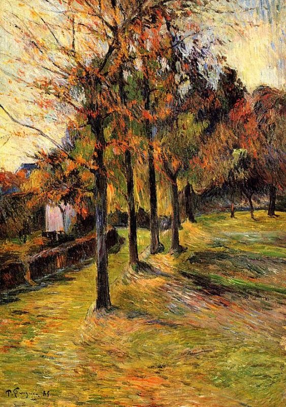 Tree Lined Road, Rouen by Eugène Henri Paul Gauguin