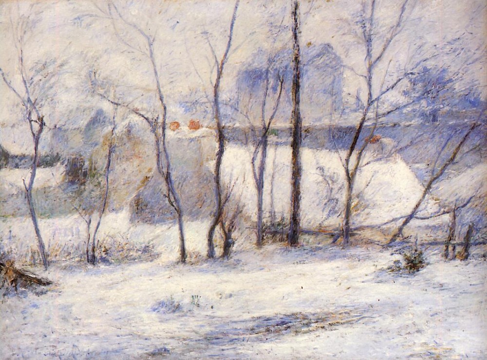 Winter Landscape, Effect of Snow by Eugène Henri Paul Gauguin