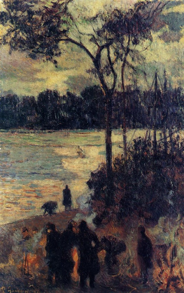 Fire by the Water by Eugène Henri Paul Gauguin