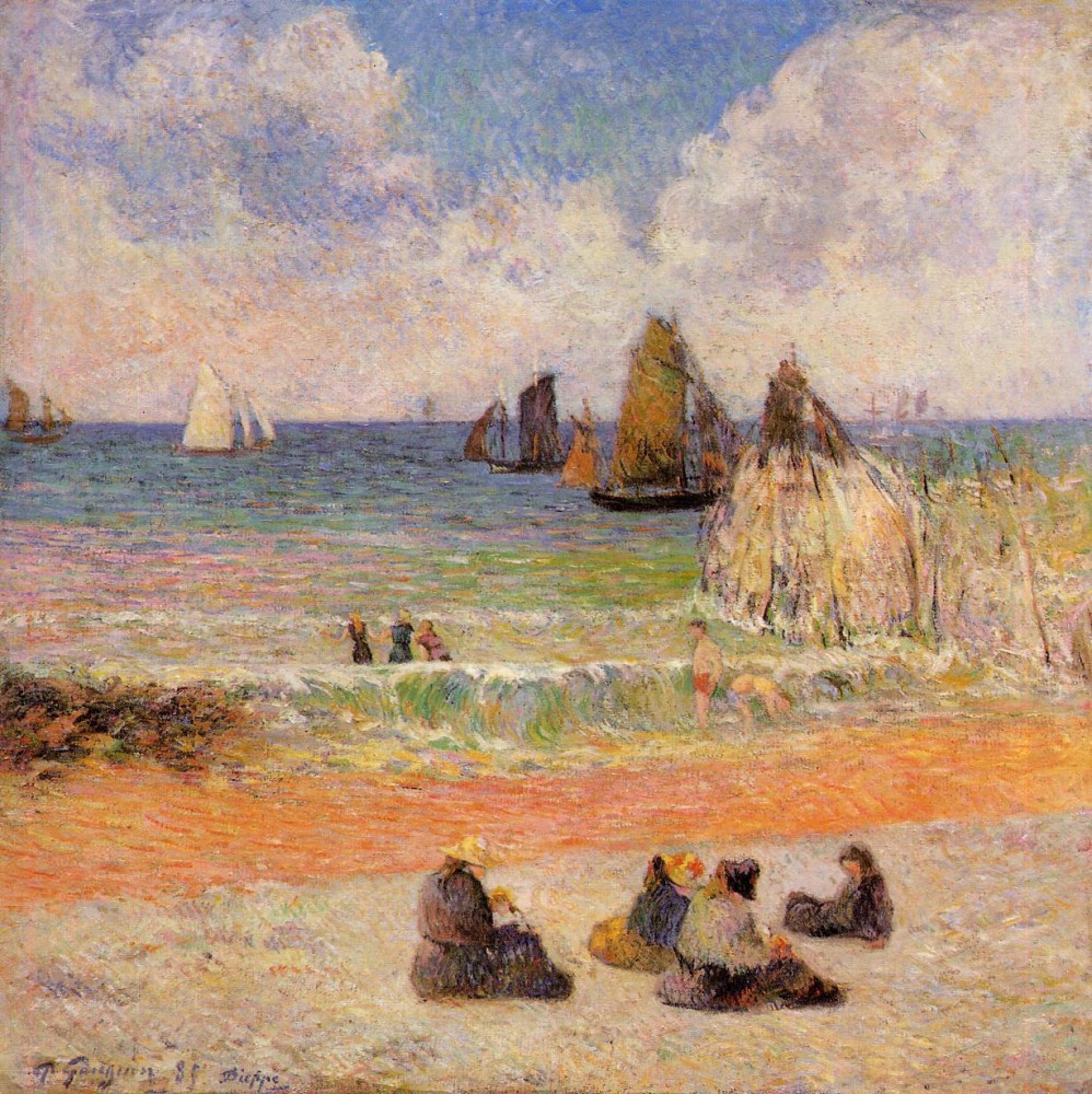 Bathing, Dieppe by Eugène Henri Paul Gauguin
