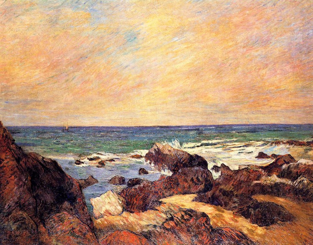 Rocks And Sea by Eugène Henri Paul Gauguin