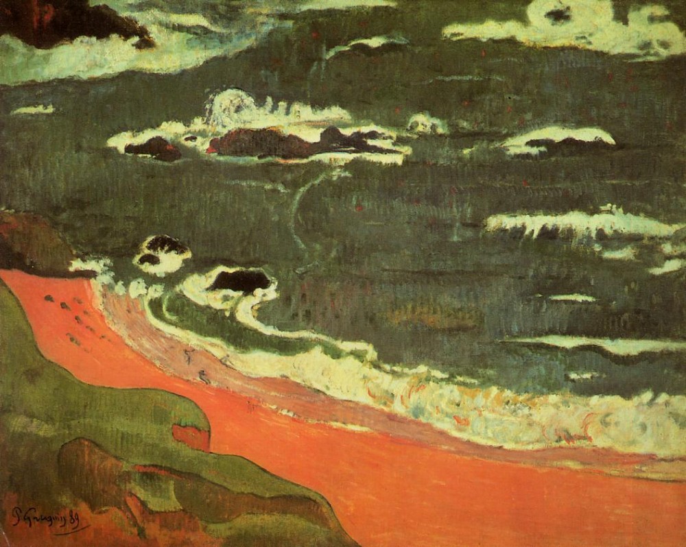 Beach At Le Pouldu by Eugène Henri Paul Gauguin