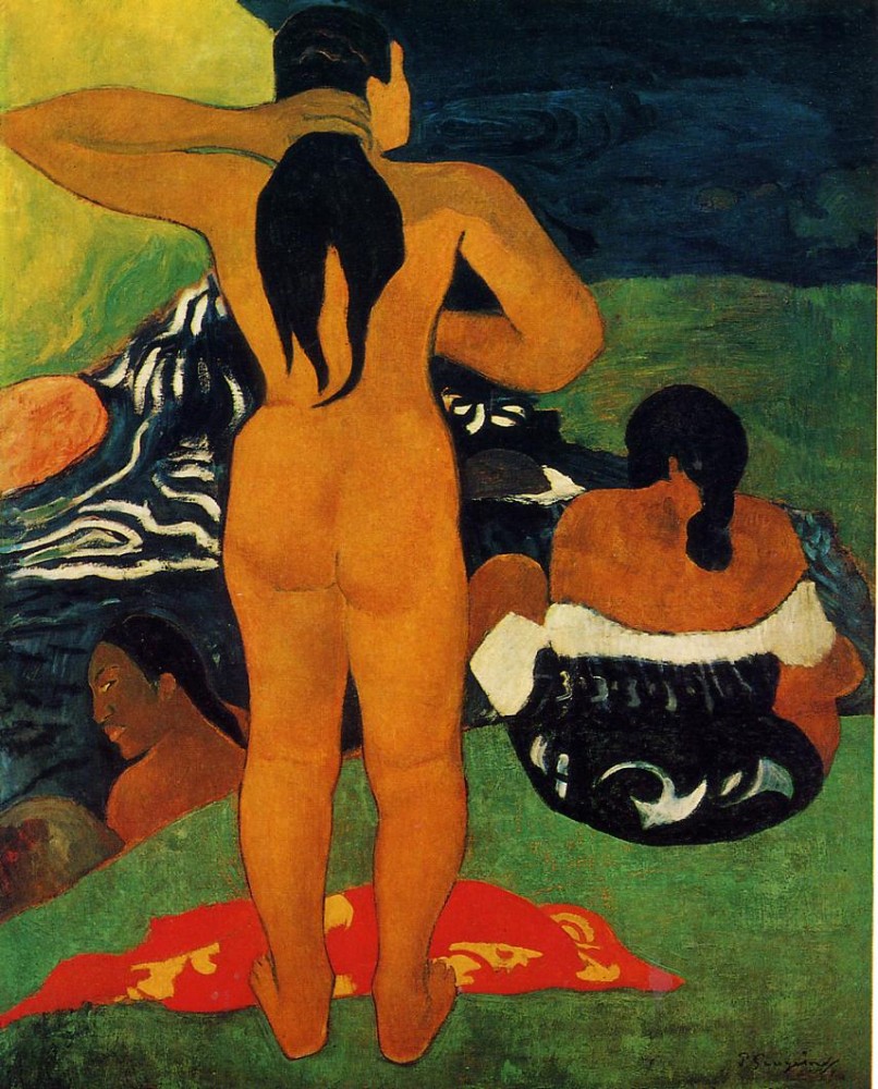 Tahitian Woman Bathing by Eugène Henri Paul Gauguin