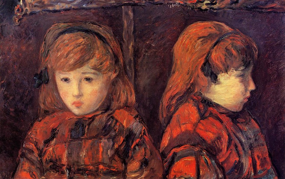 Double Portrait Of A Young Girl by Eugène Henri Paul Gauguin