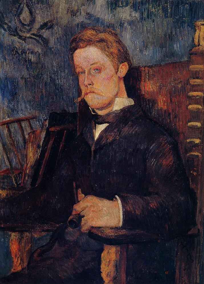 Portrait Of A Seated Man by Eugène Henri Paul Gauguin