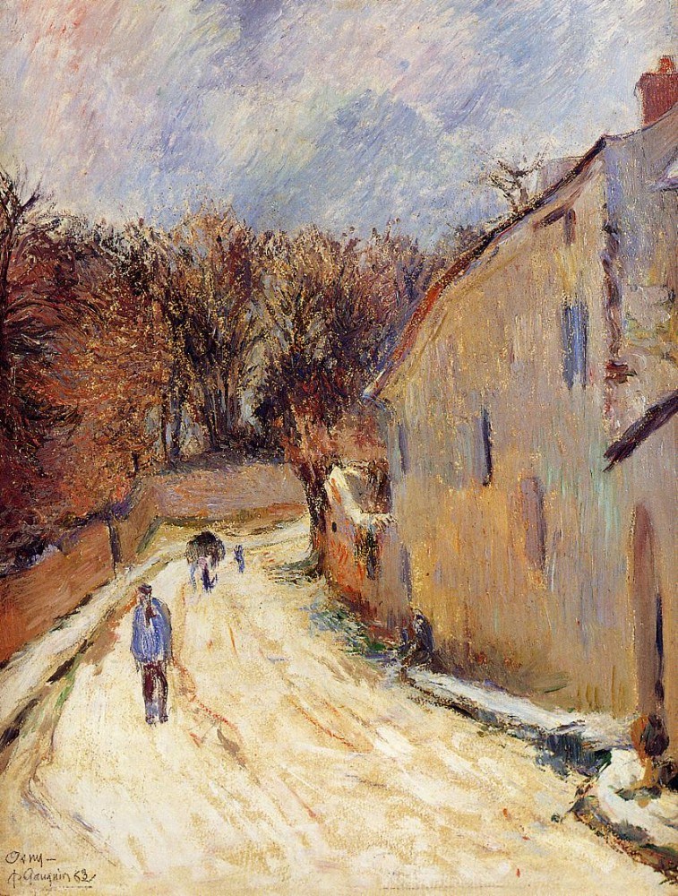 Osny, Rue De Pontoise, Winter by Eugène Henri Paul Gauguin