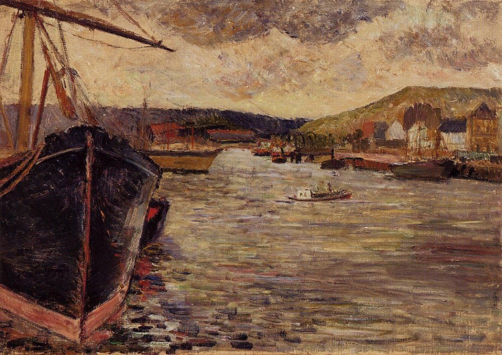 The Port Of Rouen by Eugène Henri Paul Gauguin