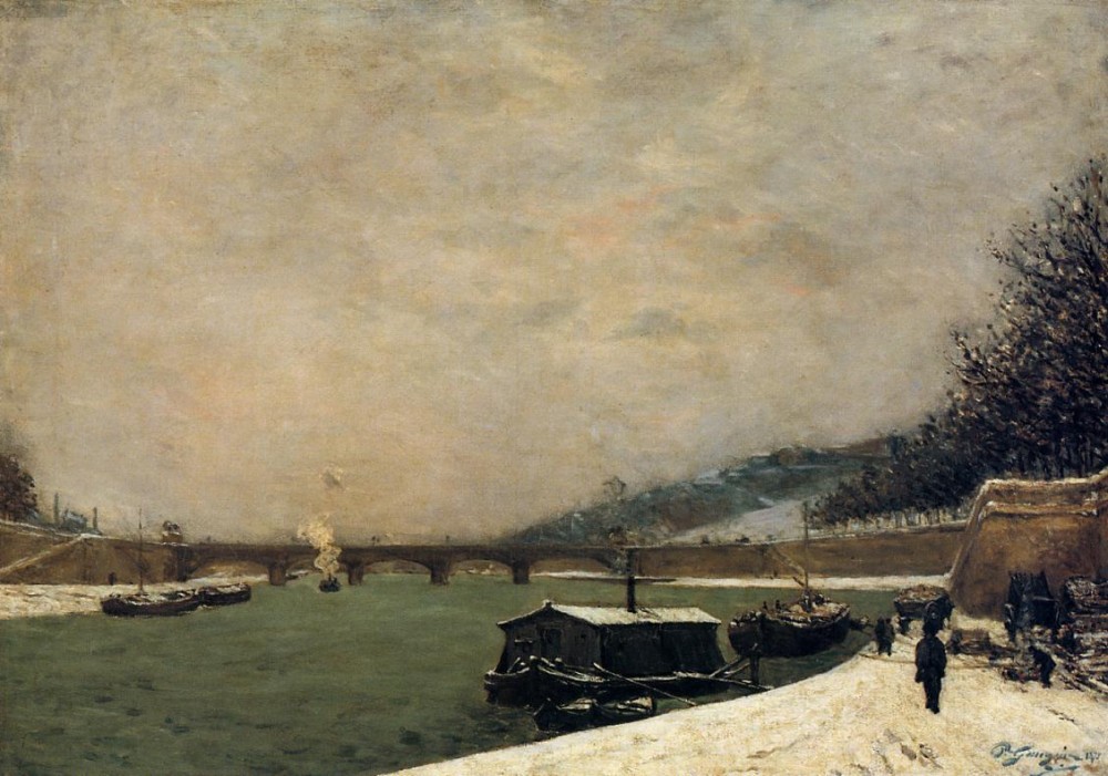 The Seine, Pont d'Lena, Snowing by Eugène Henri Paul Gauguin