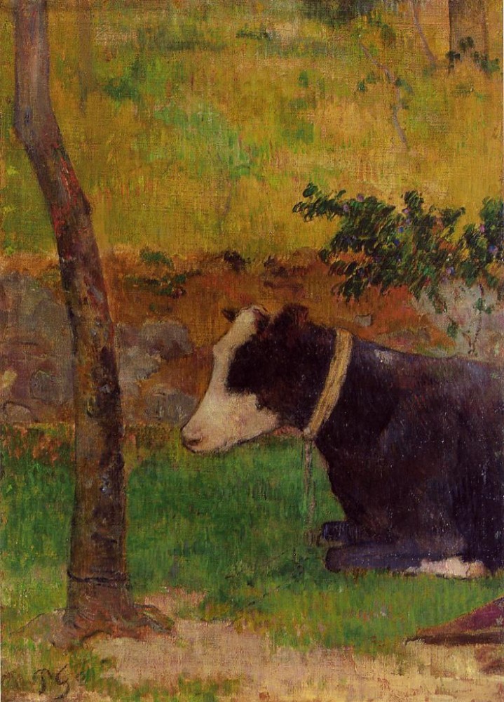 Kneeling Cow by Eugène Henri Paul Gauguin