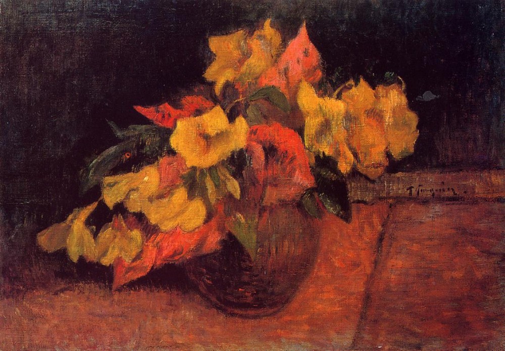 Evening Primroses In A Vase by Eugène Henri Paul Gauguin