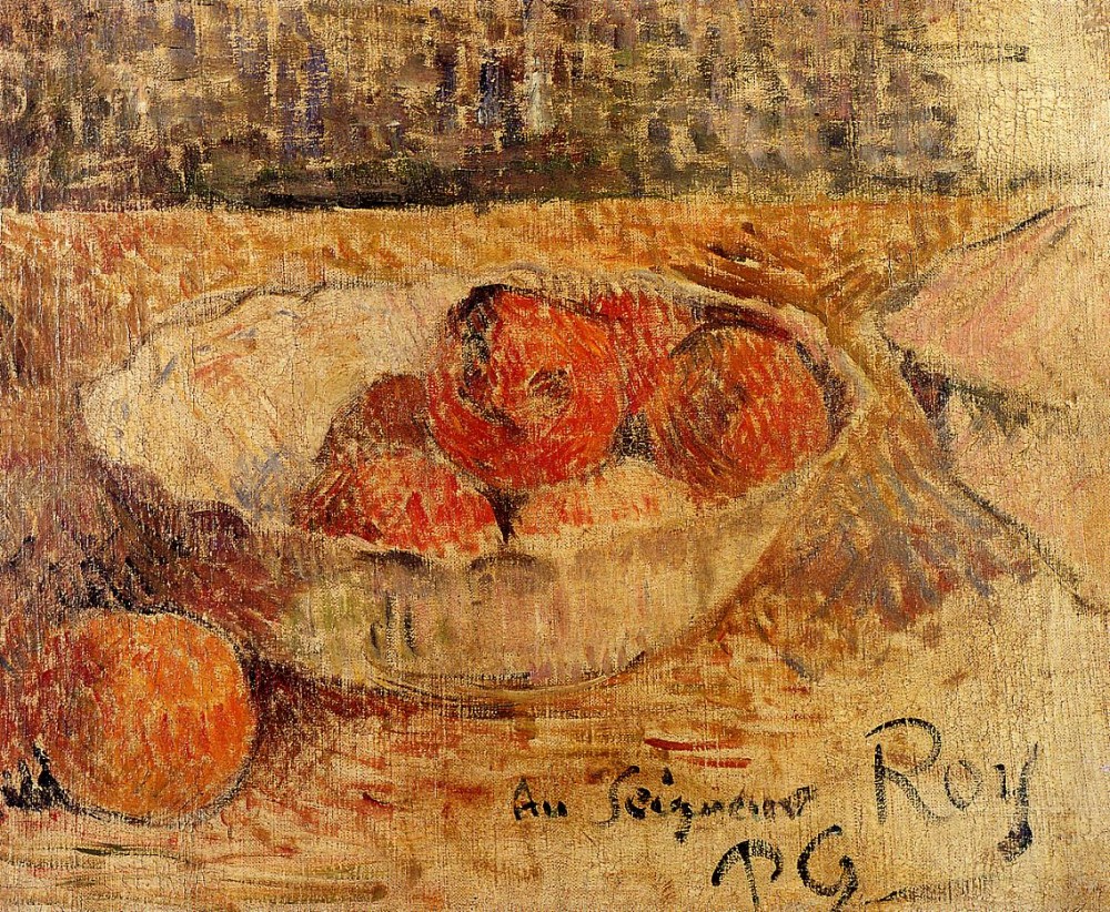 Fruit In A Bowl by Eugène Henri Paul Gauguin