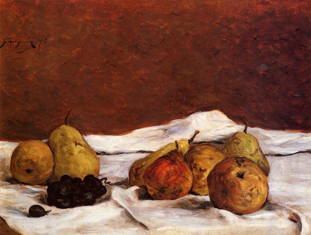 Pears And Grapes by Eugène Henri Paul Gauguin
