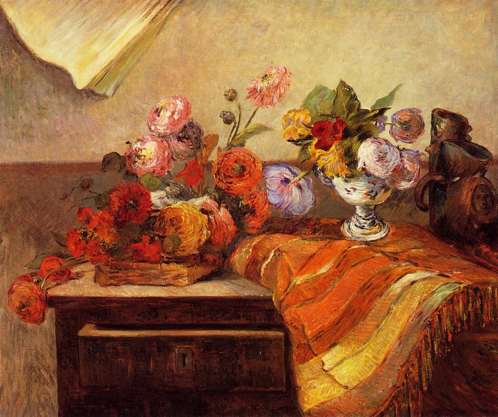 Pots And Bouquets by Eugène Henri Paul Gauguin