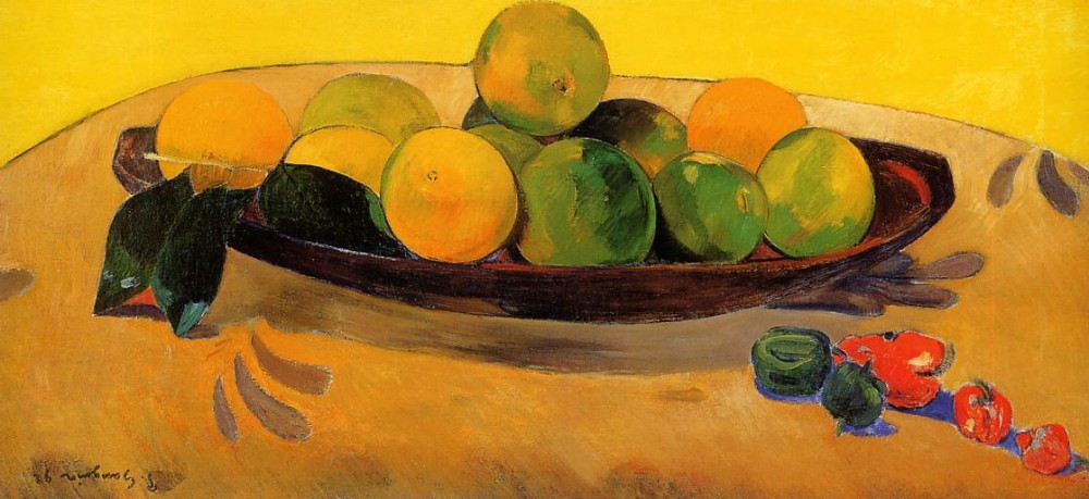 Still Life With Tahitian Oranges by Eugène Henri Paul Gauguin