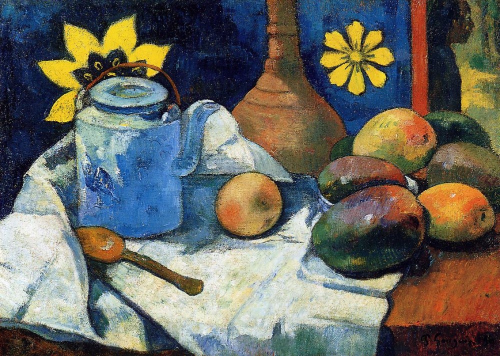 Still Life With Teapot And Fruit by Eugène Henri Paul Gauguin
