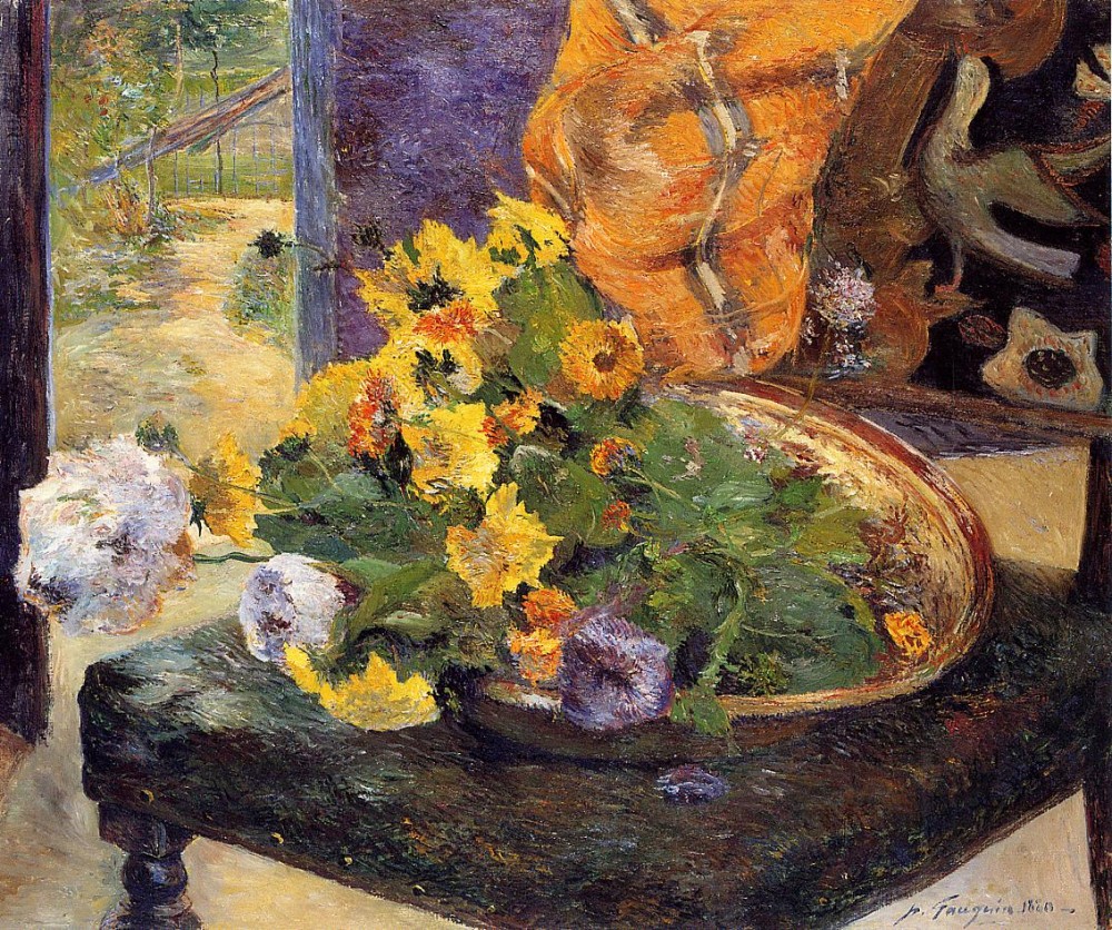 The Makings Of A Bouquet by Eugène Henri Paul Gauguin
