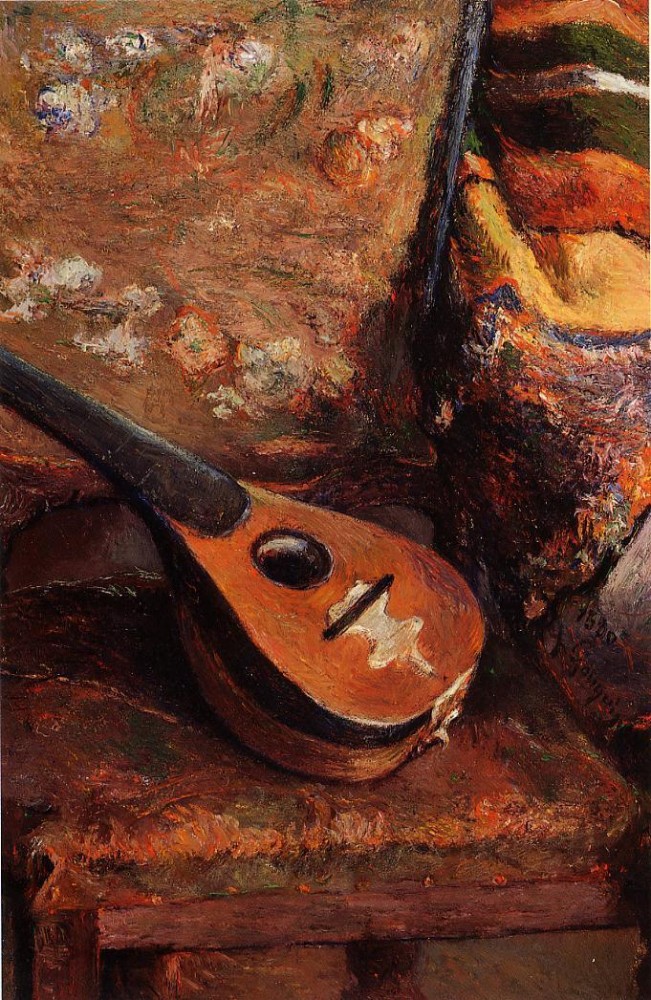 Mandolin On A Chair by Eugène Henri Paul Gauguin