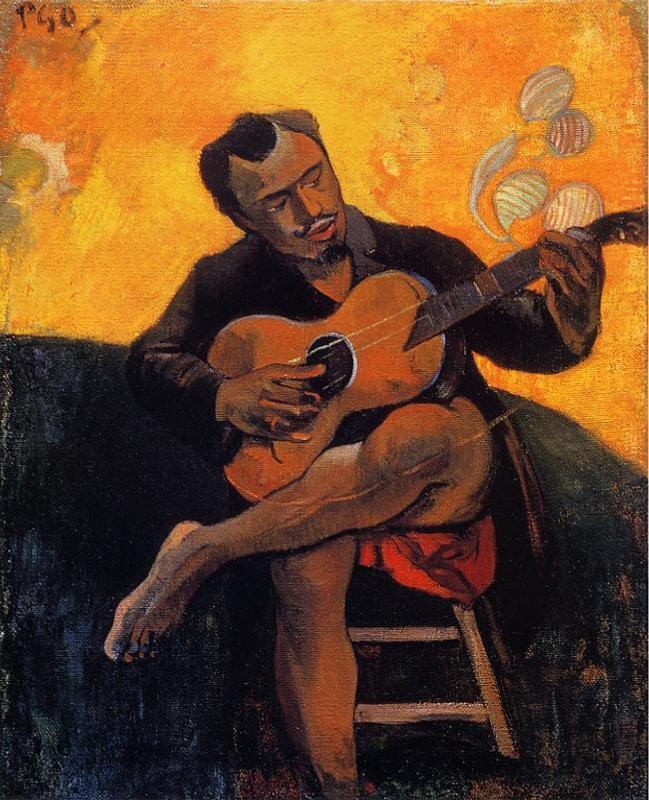 The Guitar Player by Eugène Henri Paul Gauguin
