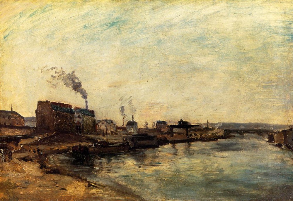 Port De Grenelle by Eugène Henri Paul Gauguin