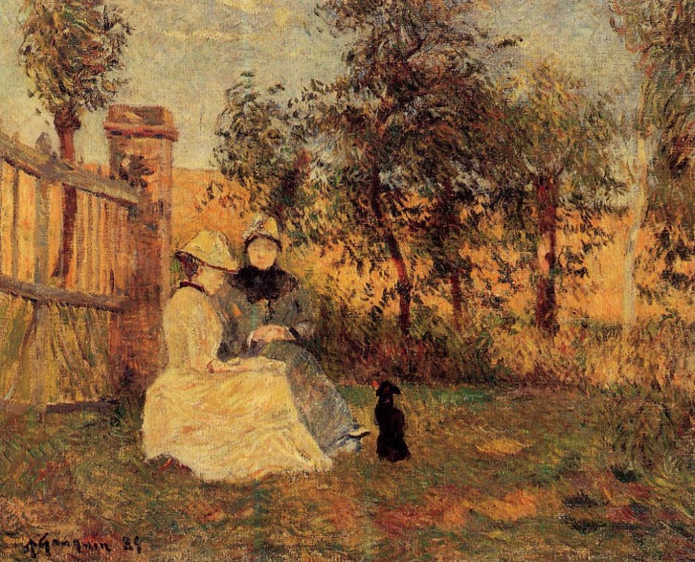 Conversation by Eugène Henri Paul Gauguin
