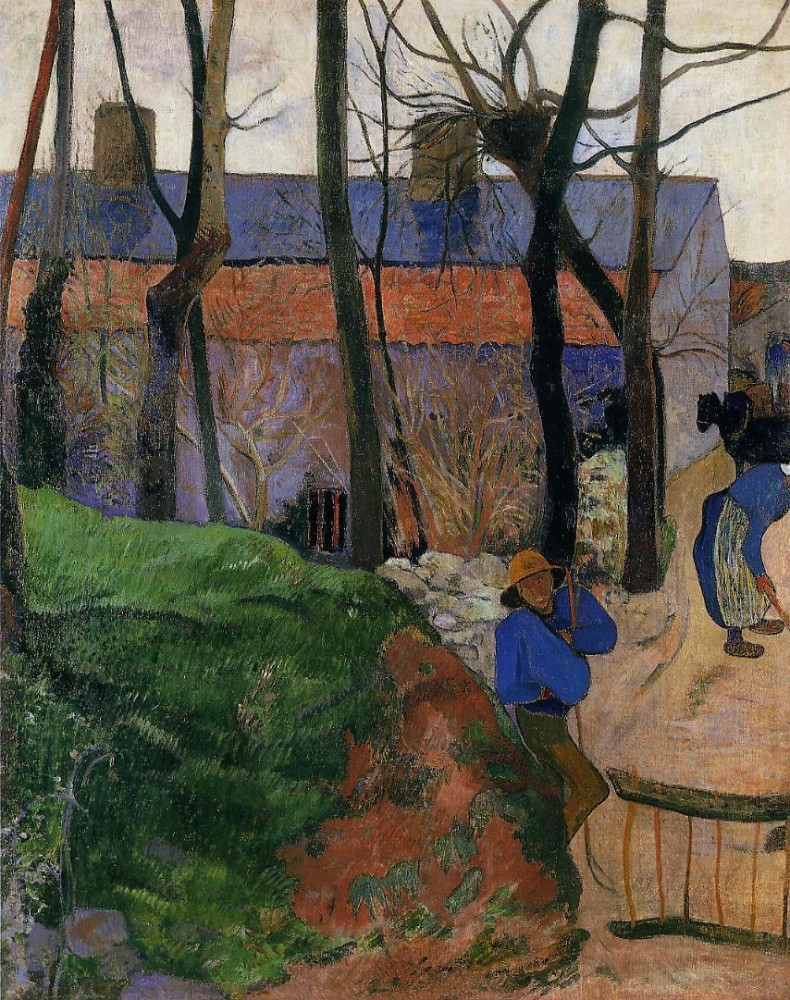 Houses In Le Pouldu by Eugène Henri Paul Gauguin