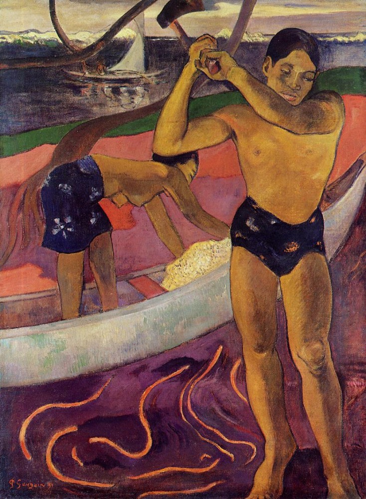 Man With An Ax by Eugène Henri Paul Gauguin