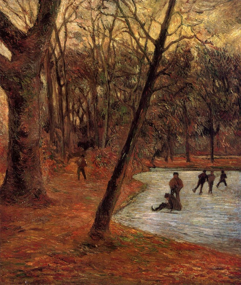 Skaters In Fredericksberg Park by Eugène Henri Paul Gauguin