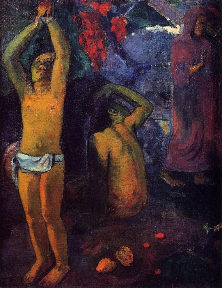 Tahitian Man With His Arms Raised by Eugène Henri Paul Gauguin